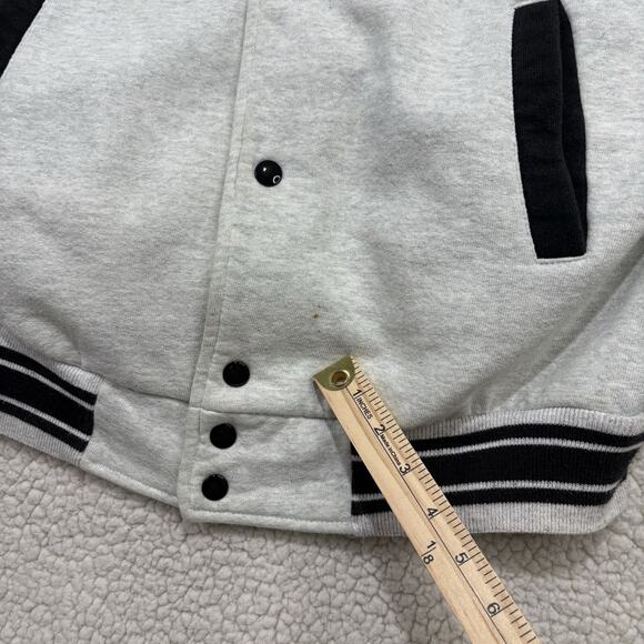 Vintage Varsity Bomber Jacket Car 50s 60s Diner Sz Large FOTL Gray Black “Lou” - Picture 7 of 10